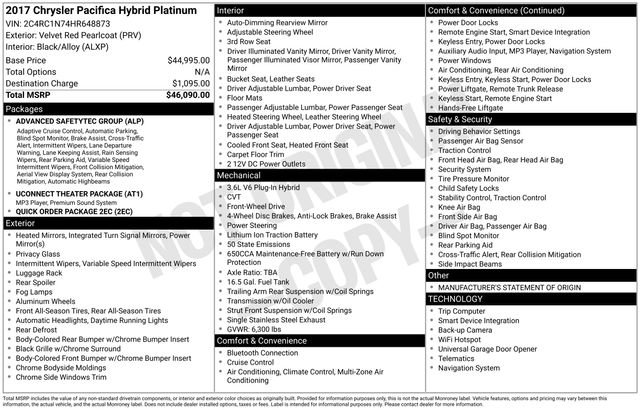 Used 2017 Chrysler Pacifica Platinum image 27