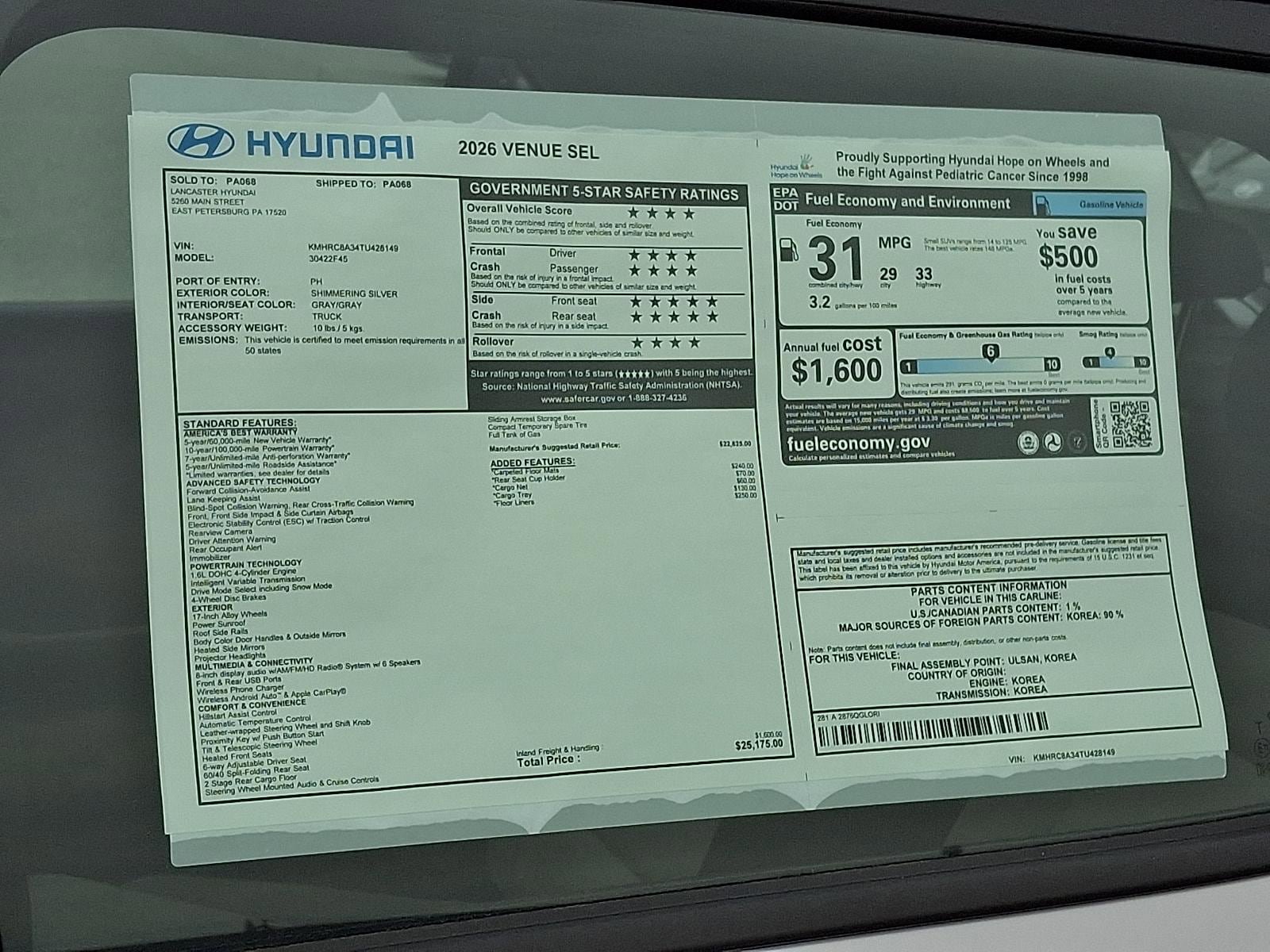 New 2026 Hyundai Venue SEL image 18