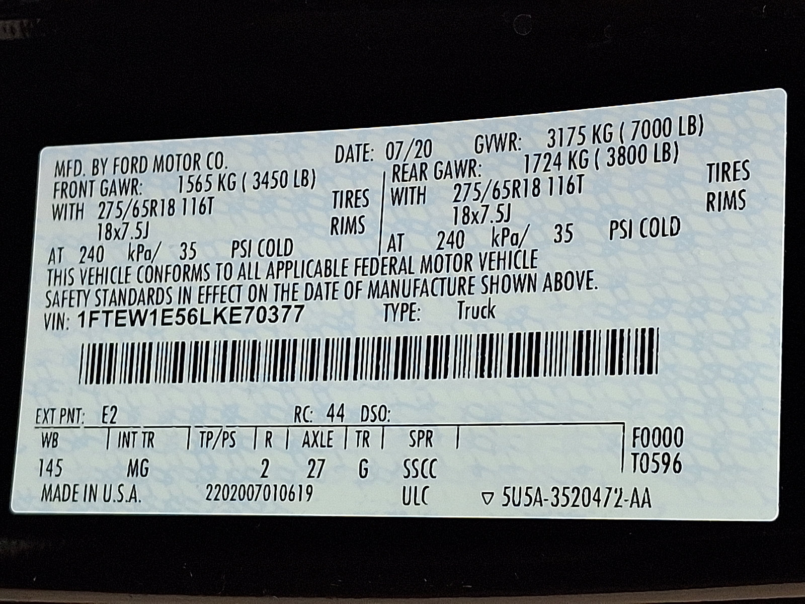 Used 2020 Ford F150 XLT w/ Equipment Group 302A Luxury image 26