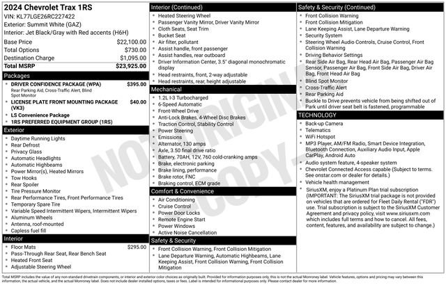 Used 2024 Chevrolet Trax RS w/ Driver Confidence Package FWD image 31