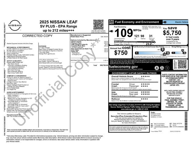 Certified 2025 Nissan Leaf SV Plus FWD image 25