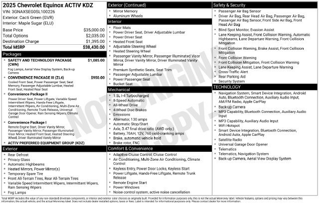 Used 2025 Chevrolet Equinox ACTIV w/ Safety and Technology Package AWD/4WD image 3