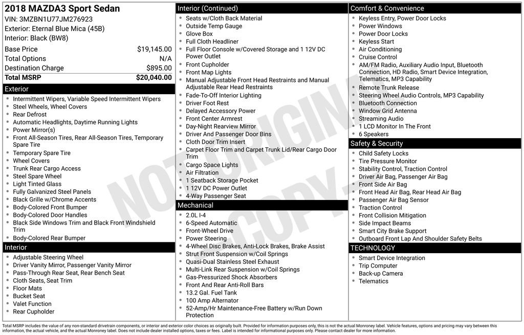 Used 2018 MAZDA MAZDA3 Sport image 5