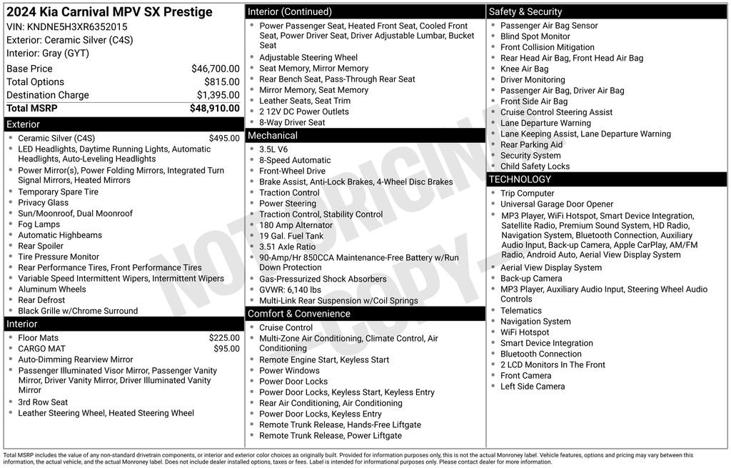 Used 2024 Kia Carnival SX Prestige FWD image 9