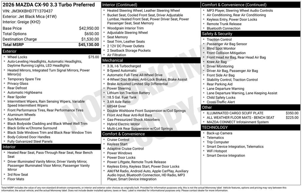 New 2026 MAZDA CX-90 3.3 Turbo w/ Preferred Package image 7