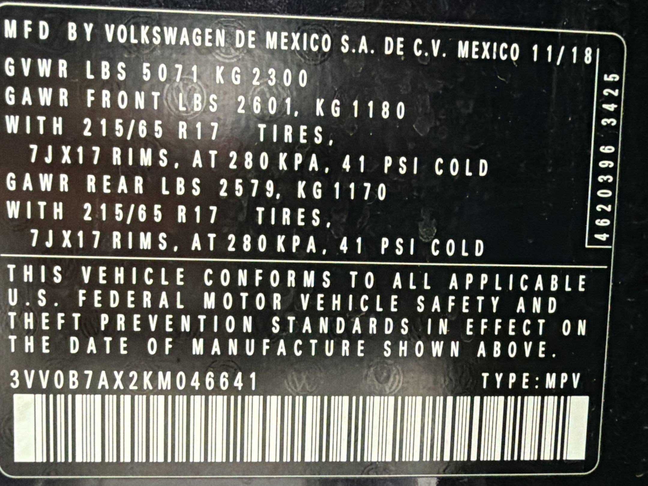 Used 2019 Volkswagen Tiguan S w/ Driver Assistance Package image 19