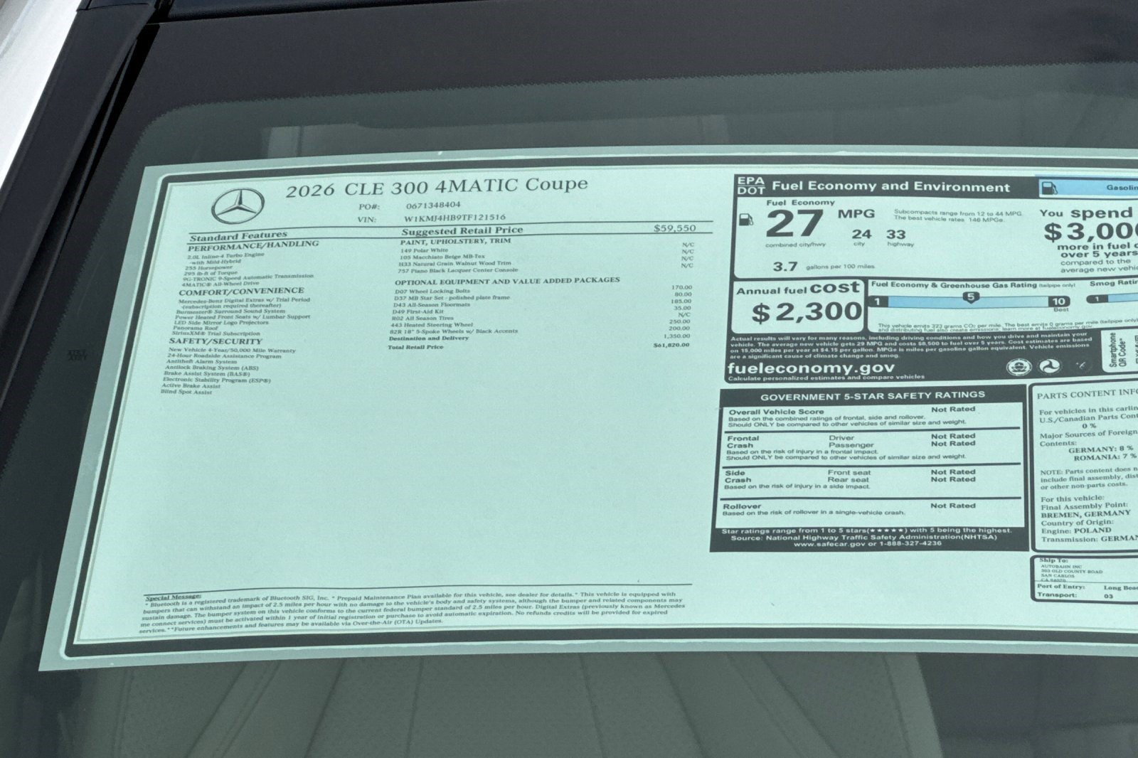 New 2026 Mercedes-Benz CLE 300 4MATIC Coupe image 29