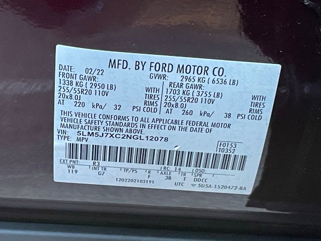 Used 2022 Lincoln Aviator Reserve w/ Elements Package Plus image 36