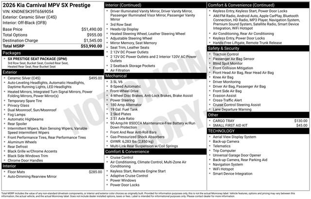 New 2026 Kia Carnival SX Prestige FWD image 24