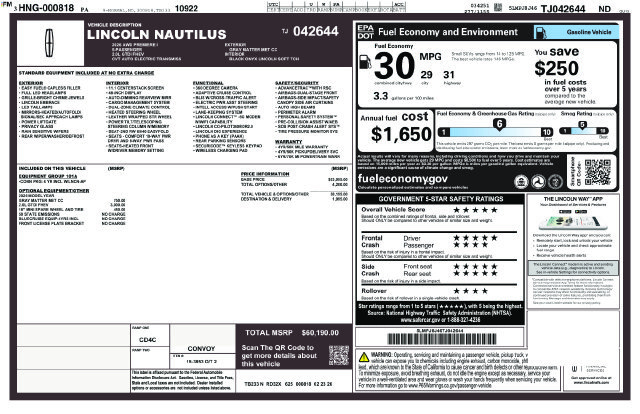 New 2026 Lincoln Nautilus Premier AWD/4WD image 11