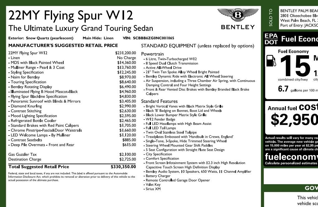 Used 2022 Bentley Flying Spur W12 AWD/4WD image 8