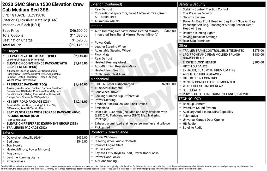 Used 2020 GMC Sierra 1500 Elevation w/ Elevation Value Package image 10