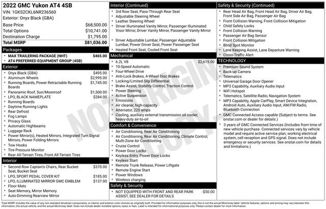 Used 2022 GMC Yukon AT4 w/ Max Trailering Package AWD/4WD image 7