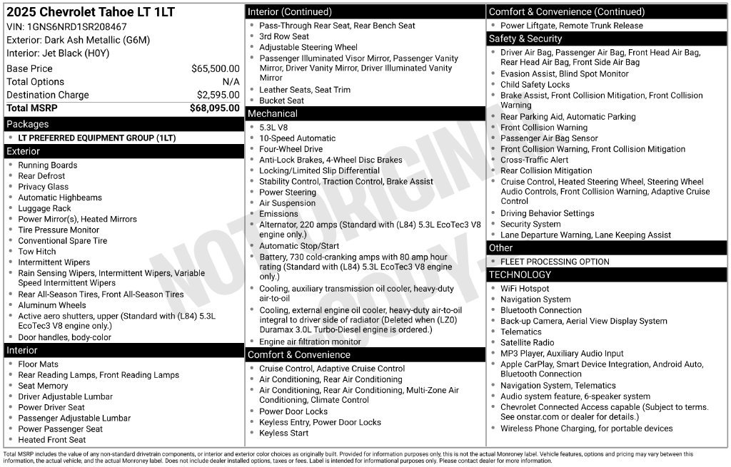 Used 2025 Chevrolet Tahoe LT AWD/4WD image 24