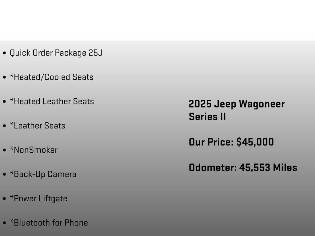 Used 2025 Jeep Wagoneer Series II AWD/4WD image 6