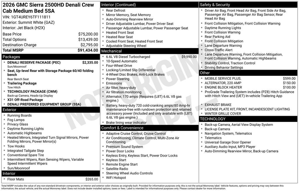 New 2026 GMC Sierra 2500 Denali w/ Denali Reserve Package AWD/4WD image 10