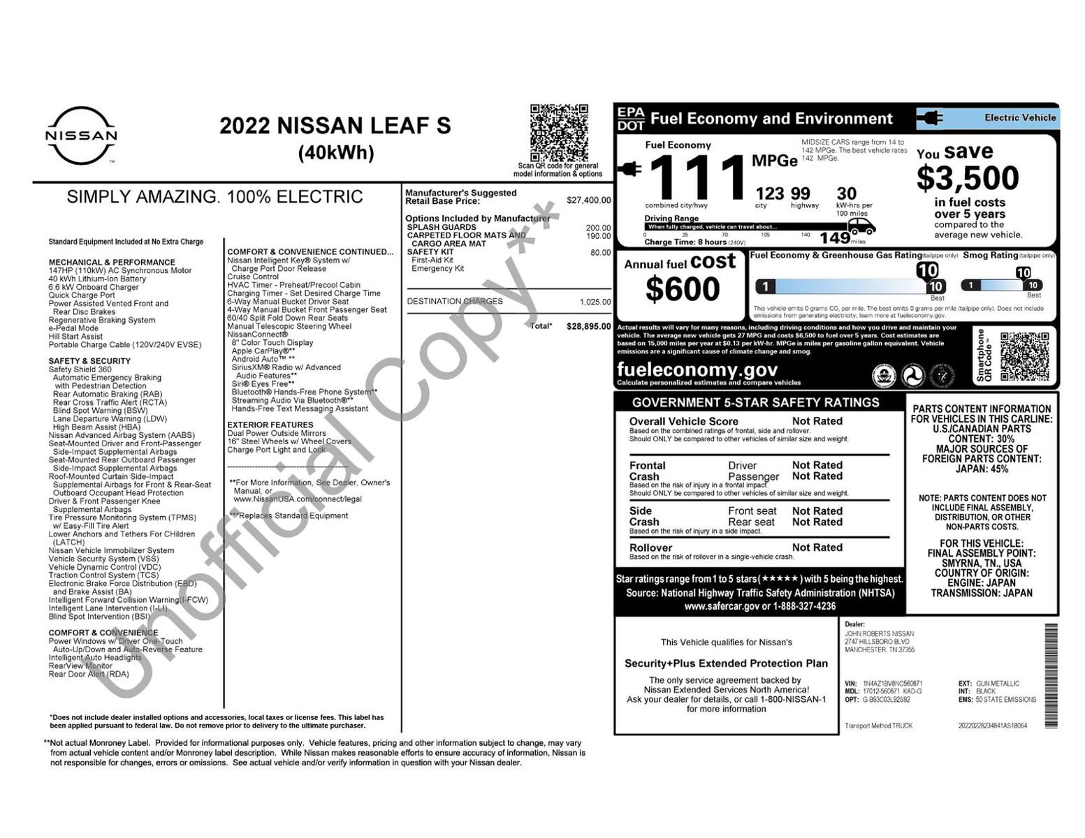 Used 2022 Nissan Leaf S image 30