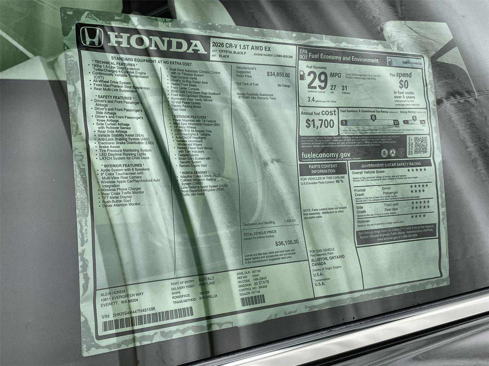 New 2026 Honda CR-V EX image 33