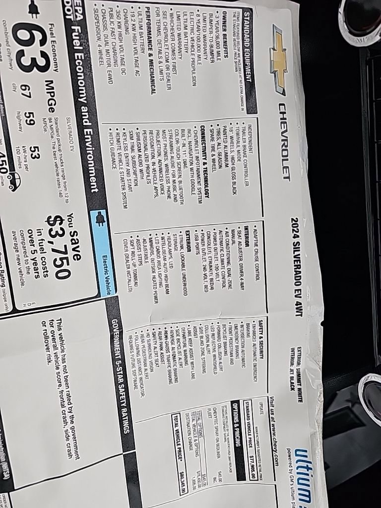 Used 2024 Chevrolet Silverado EV W/T image 21