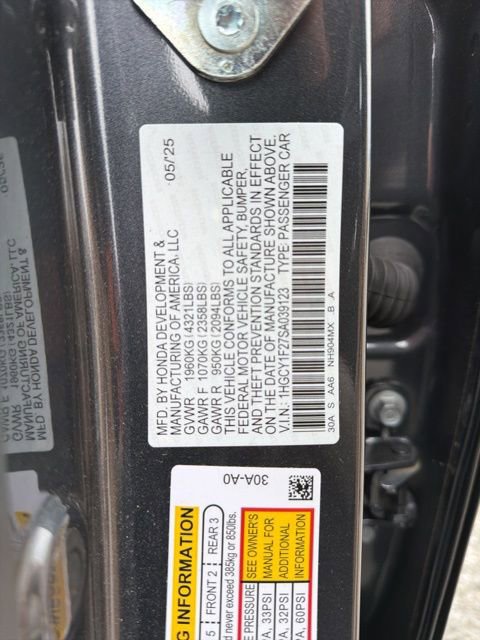 Certified 2025 Honda Accord LX image 22