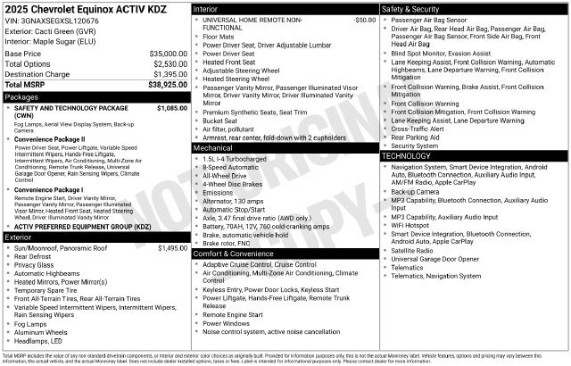 Certified 2025 Chevrolet Equinox ACTIV w/ Safety and Technology Package AWD/4WD image 6