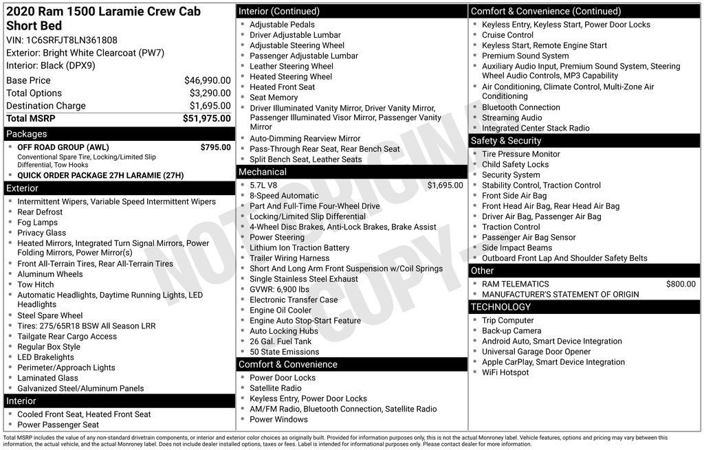 Used 2020 RAM 1500 Laramie w/ Off Road Group image 2