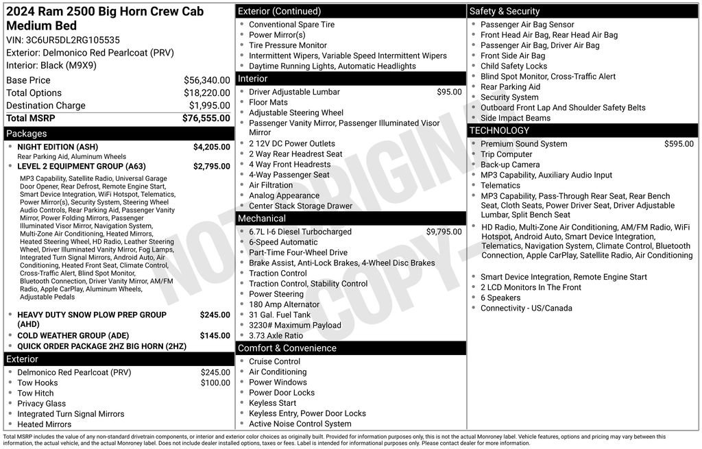 Used 2024 RAM 2500 Big Horn w/ Night Edition AWD/4WD image 2