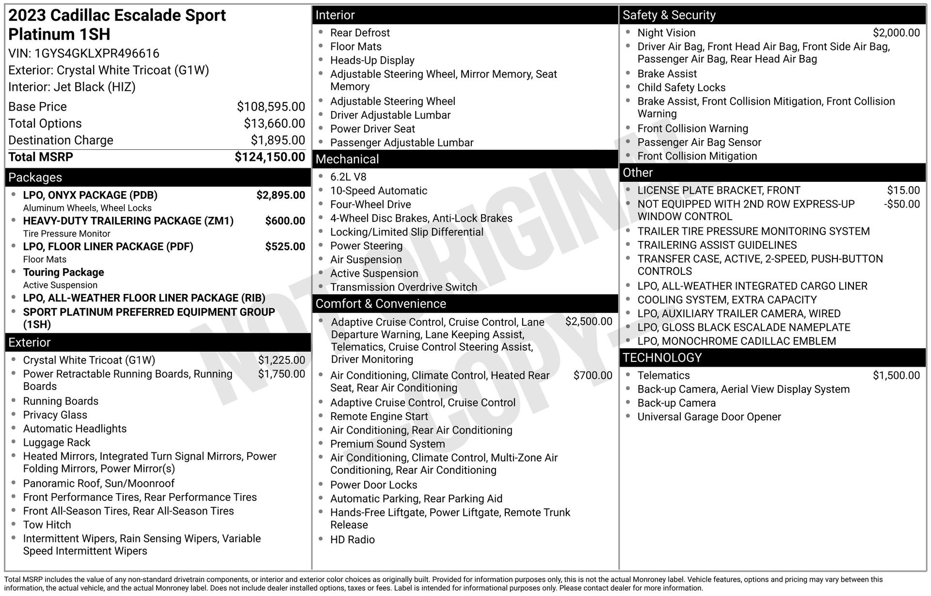 Used 2023 Cadillac Escalade Sport Platinum w/ LPO, ONYX Package image 3