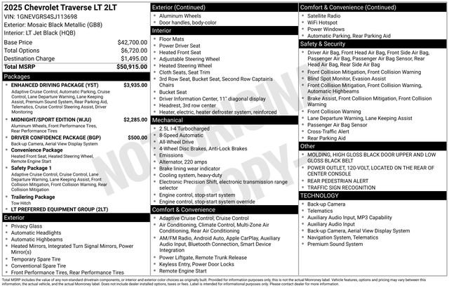 Used 2025 Chevrolet Traverse LT w/ Enhanced Driving Package AWD/4WD image 5