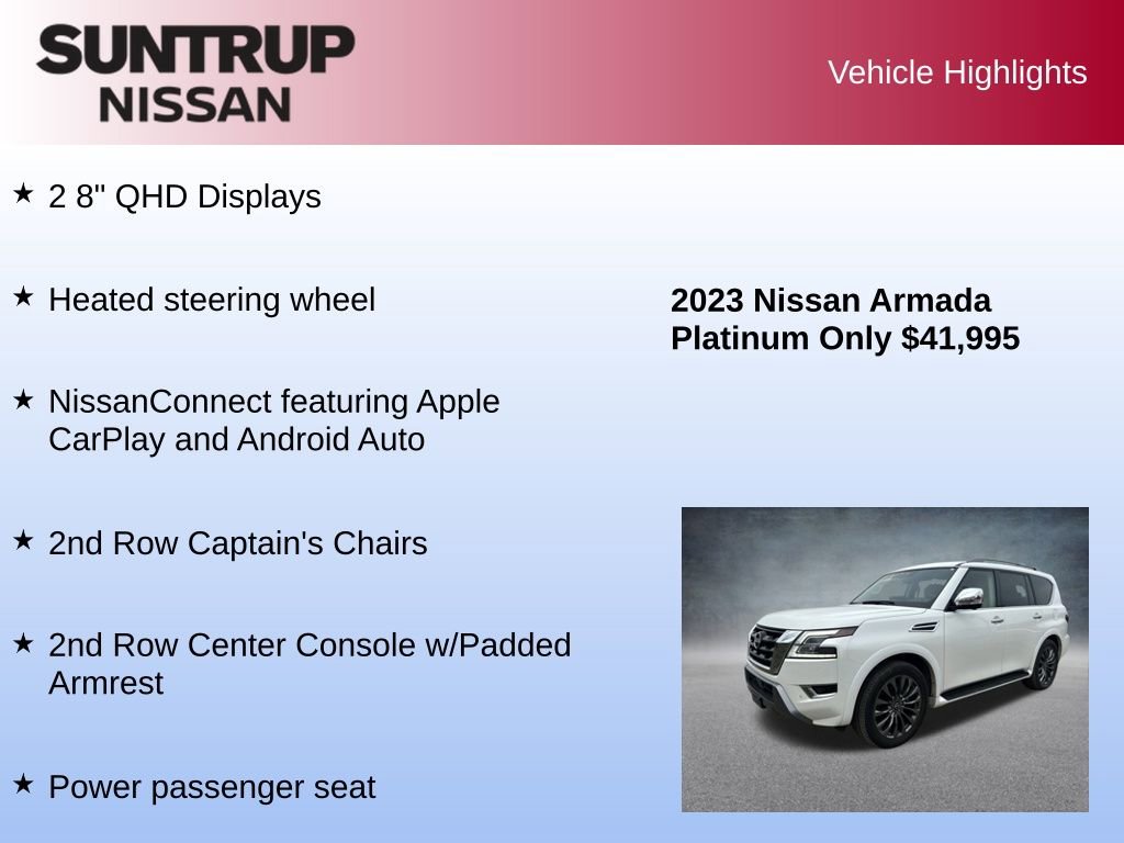 Used 2023 Nissan Armada Platinum w/ Captain's Chairs Package image 21