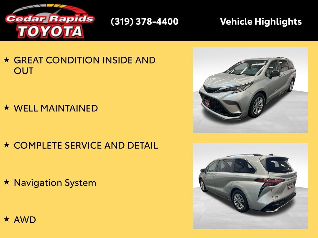 Certified 2021 Toyota Sienna XSE w/ XSE Plus Package AWD/4WD image 9
