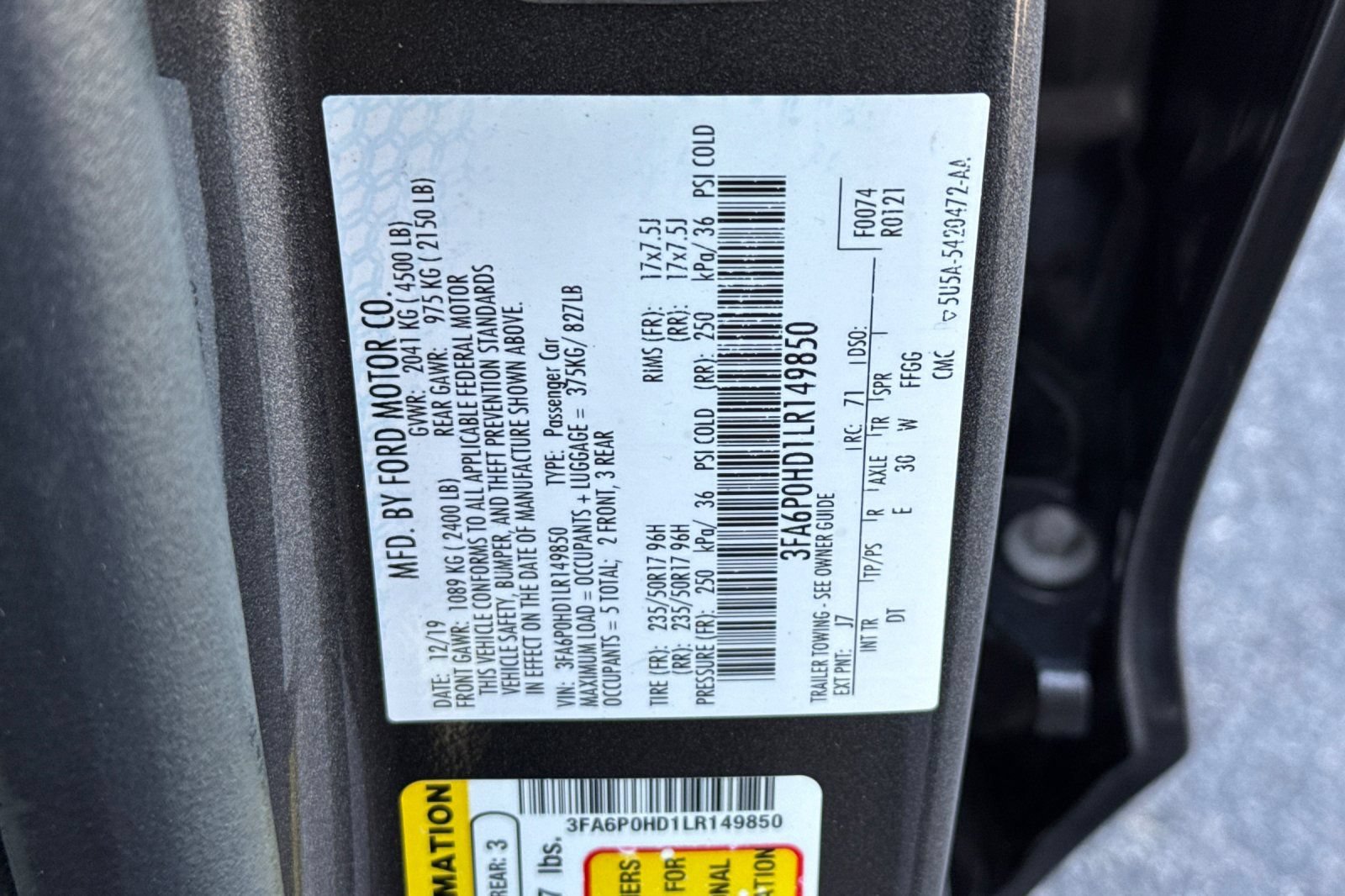 Used 2020 Ford Fusion SE FWD image 55