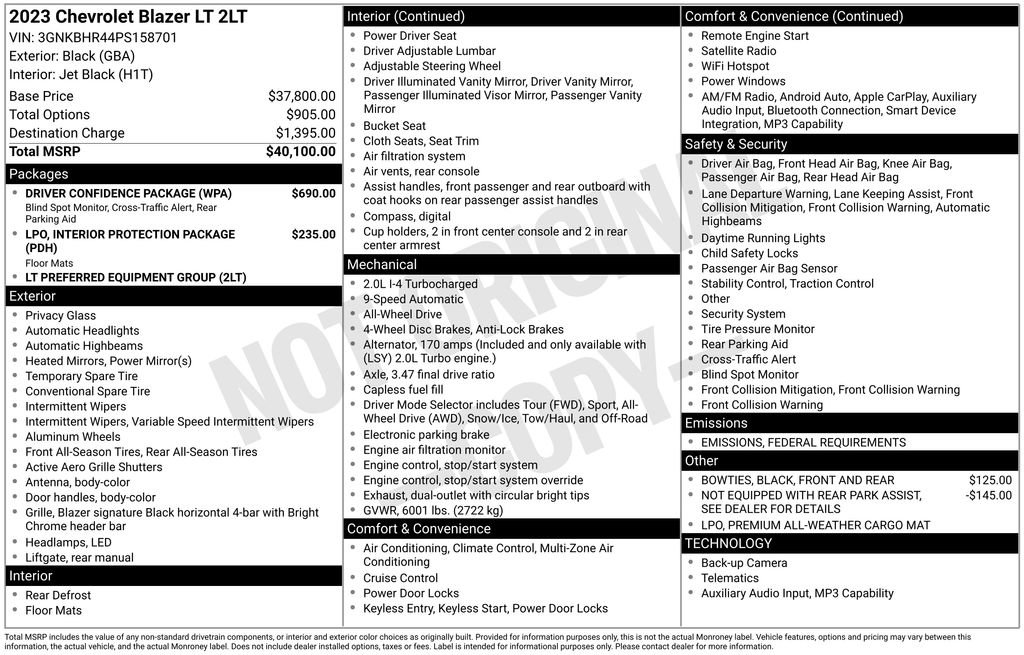 Used 2023 Chevrolet Blazer LT w/ Driver Confidence Package image 6