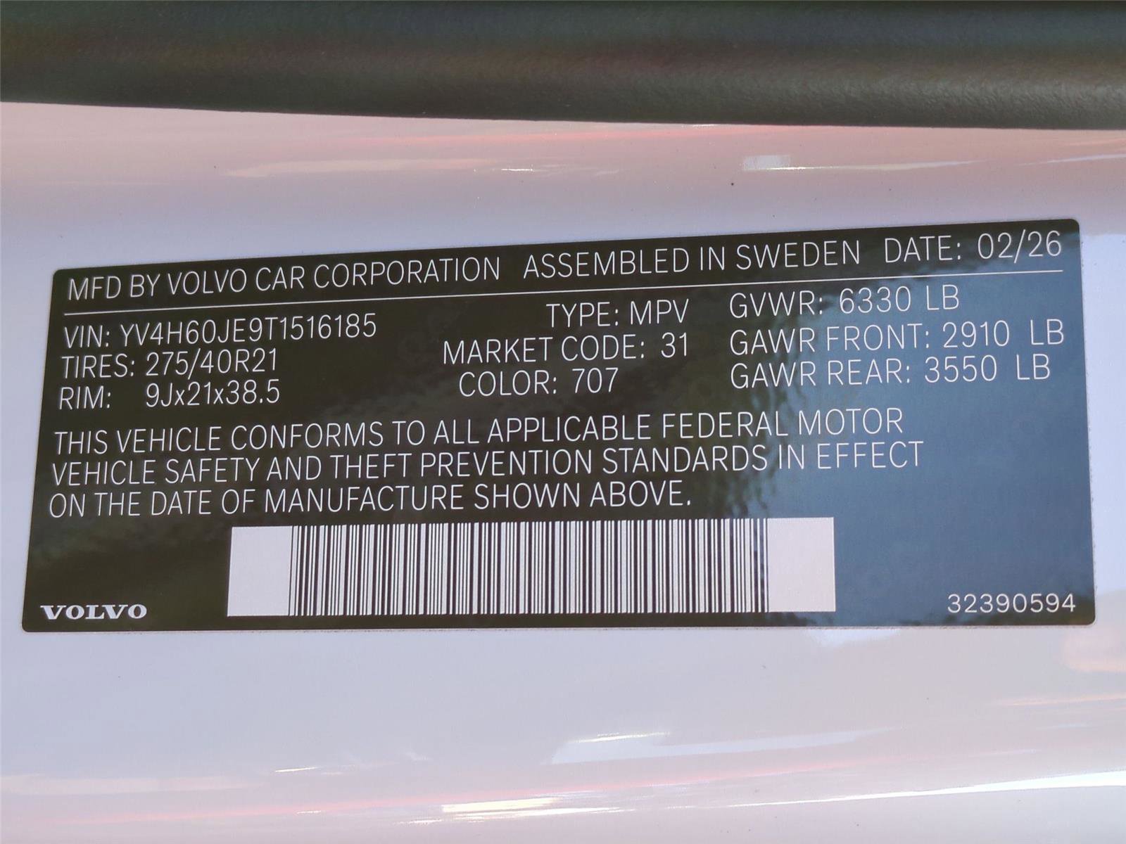 New 2026 Volvo XC90 T8 Plus w/ Protection Package Premier AWD/4WD image 25