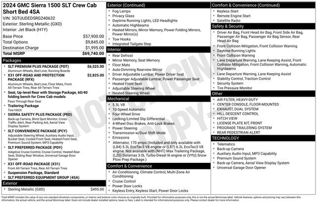 Used 2024 GMC Sierra 1500 SLT w/ SLT Premium Plus Package AWD/4WD image 3