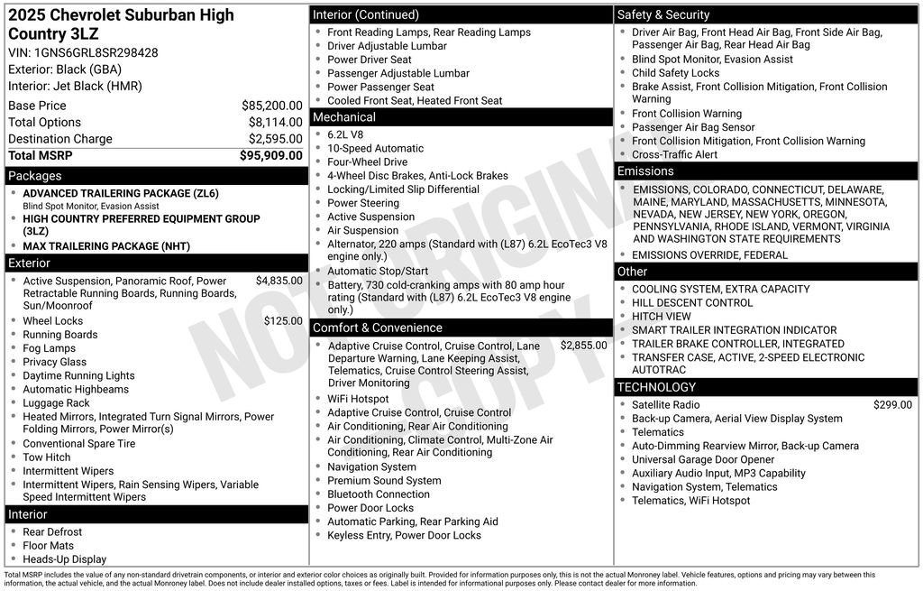 New 2025 Chevrolet Suburban High Country image 28
