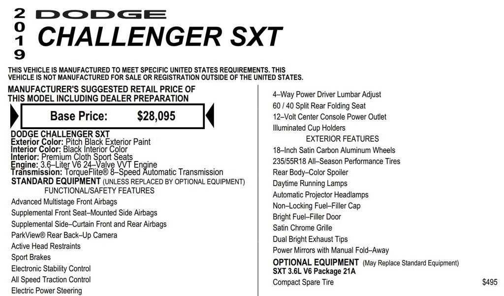 Used 2019 Dodge Challenger SXT RWD image 16