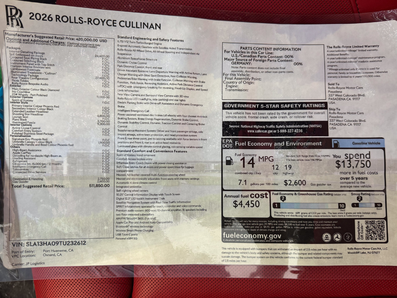 New 2026 Rolls-Royce Cullinan w/ Technology Package AWD/4WD image 41