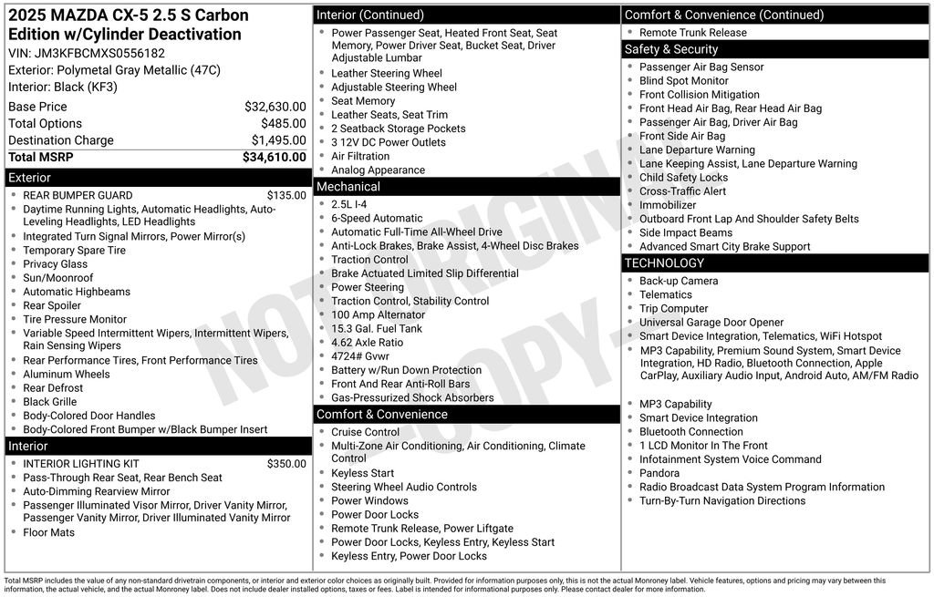 Certified 2025 MAZDA CX-5 Carbon Edition AWD/4WD image 11