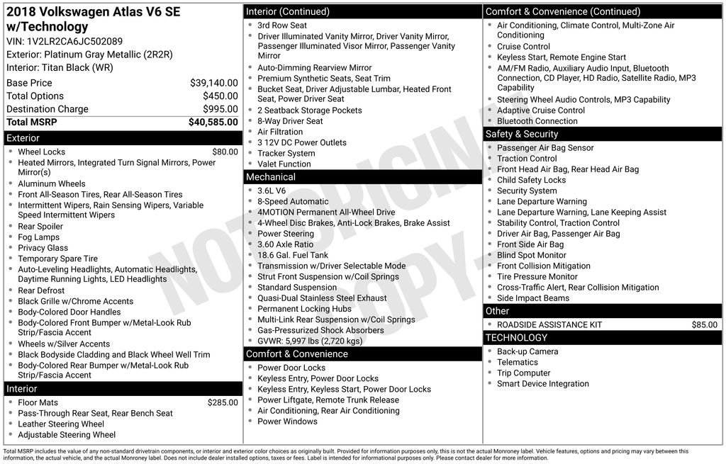 Used 2018 Volkswagen Atlas SE image 5
