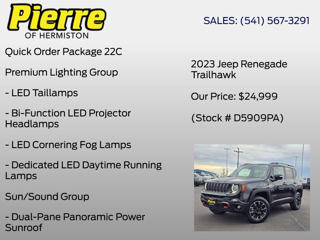 Used 2023 Jeep Renegade Trailhawk w/ Sun/Sound Group AWD/4WD image 6