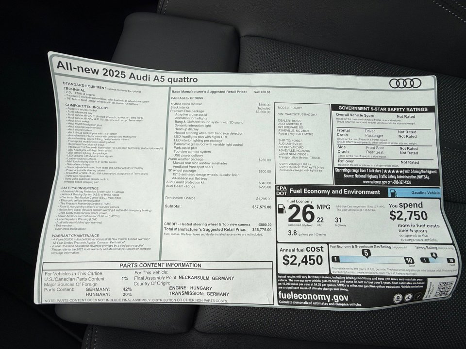 New 2025 Audi A5 2.0T Premium Plus image 34