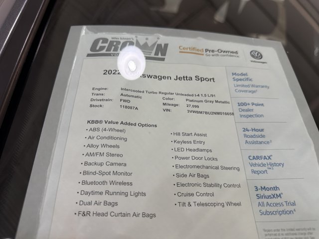 Certified 2022 Volkswagen Jetta Sport FWD image 40