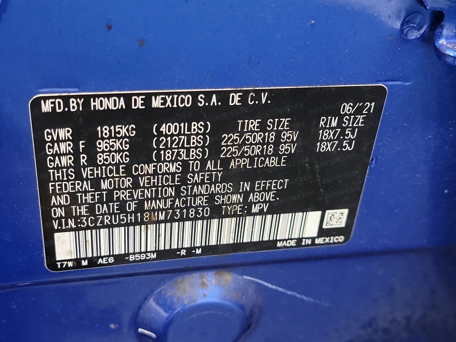 Certified 2021 Honda HR-V Sport image 32