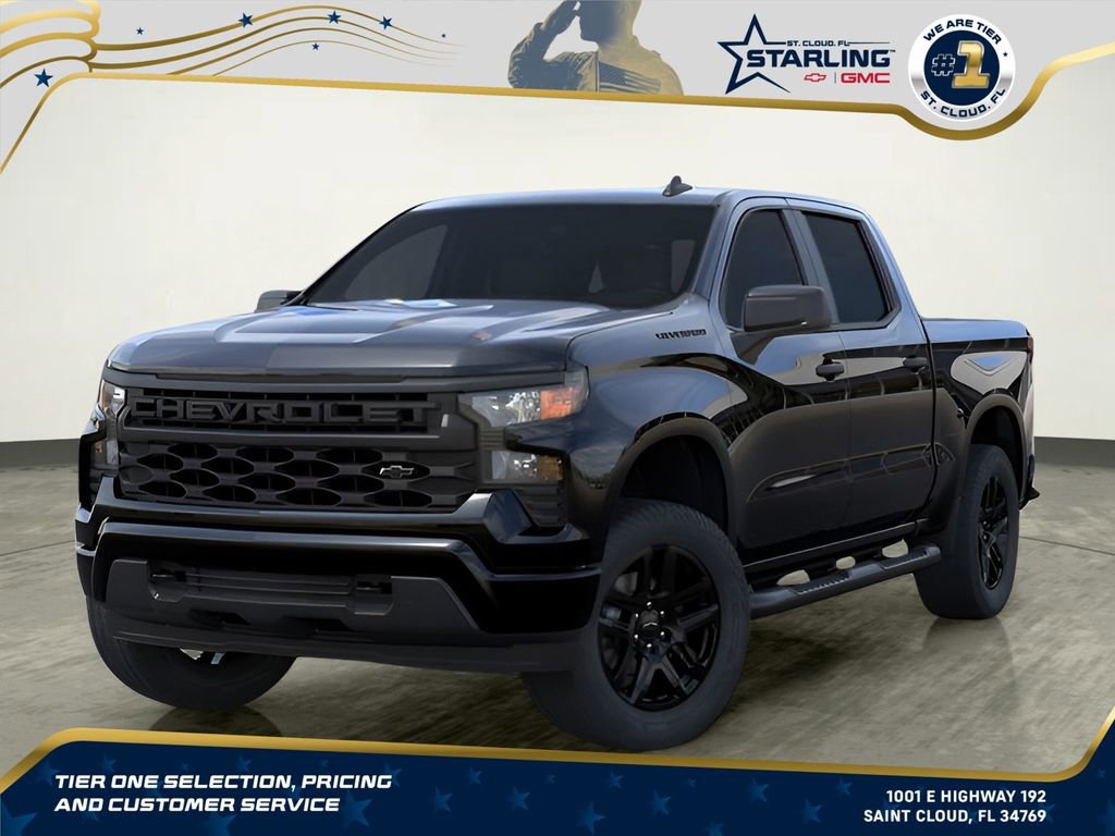 New 2026 Chevrolet Silverado 1500 Custom w/ Turbomax Blackout Package RWD image 1