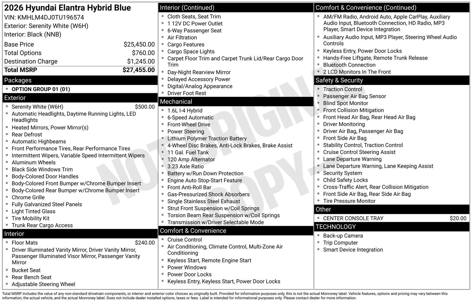 New 2026 Hyundai Elantra Hybrid FWD image 8