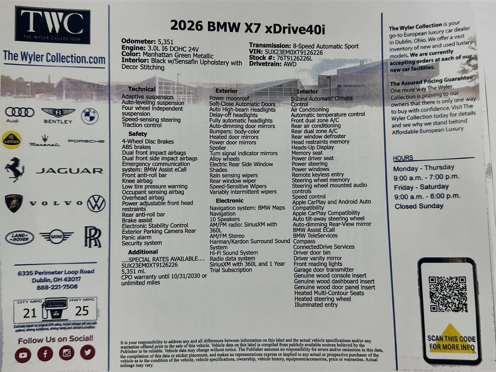Used 2026 BMW X7 xDrive40i w/ Premium Package AWD/4WD image 49
