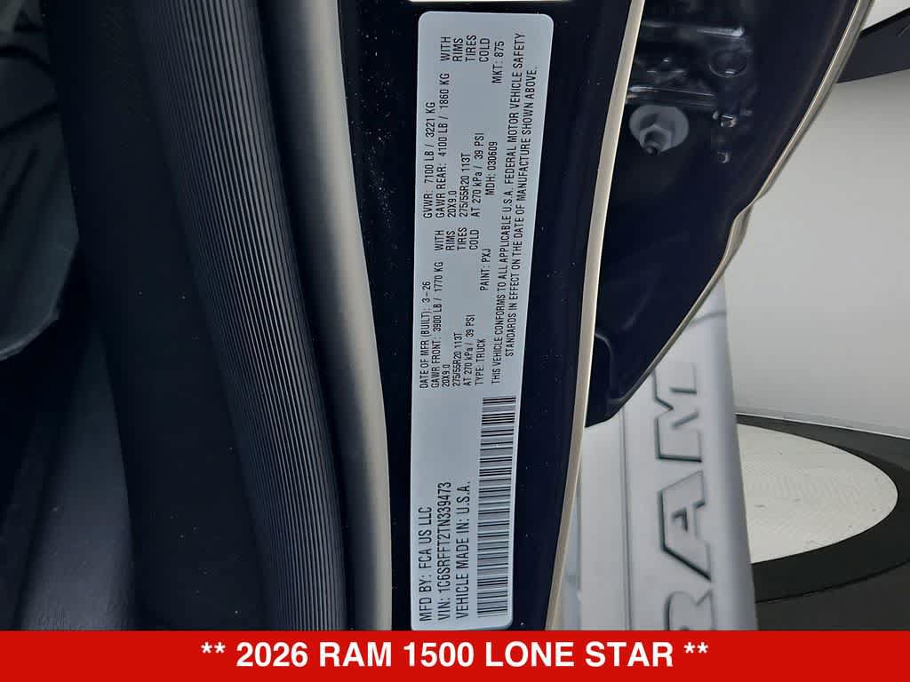 New 2026 RAM 1500 Lone Star AWD/4WD image 37