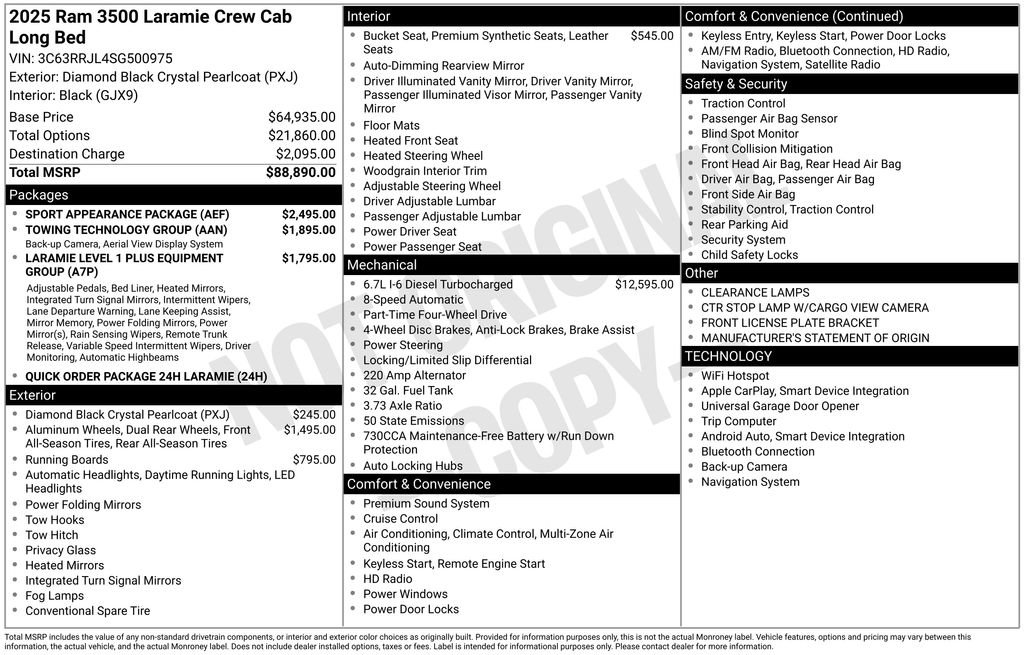 Used 2025 RAM 3500 Laramie w/ Sport Appearance Package image 34