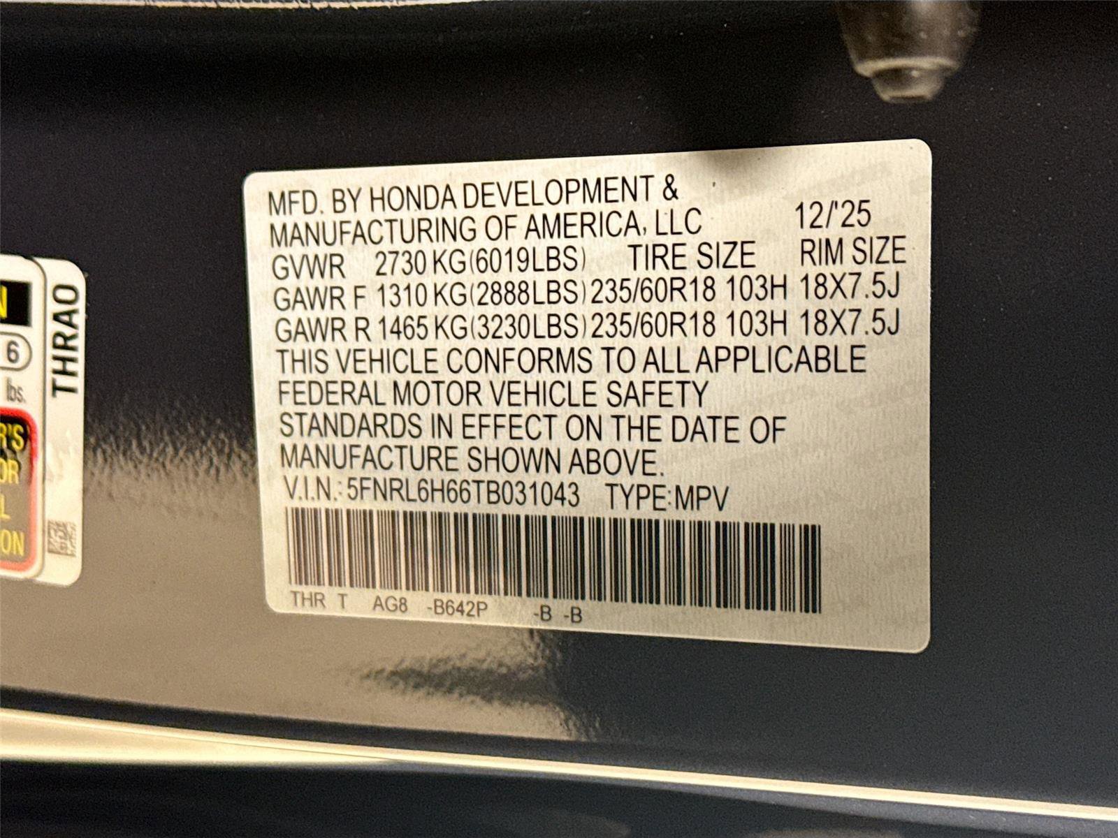 New 2026 Honda Odyssey EX-L image 31